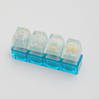 4 touches personnalisées en résine DIY, jouets anti-stress, boutons de clavier pour soulager le stress, porte-clés clicker