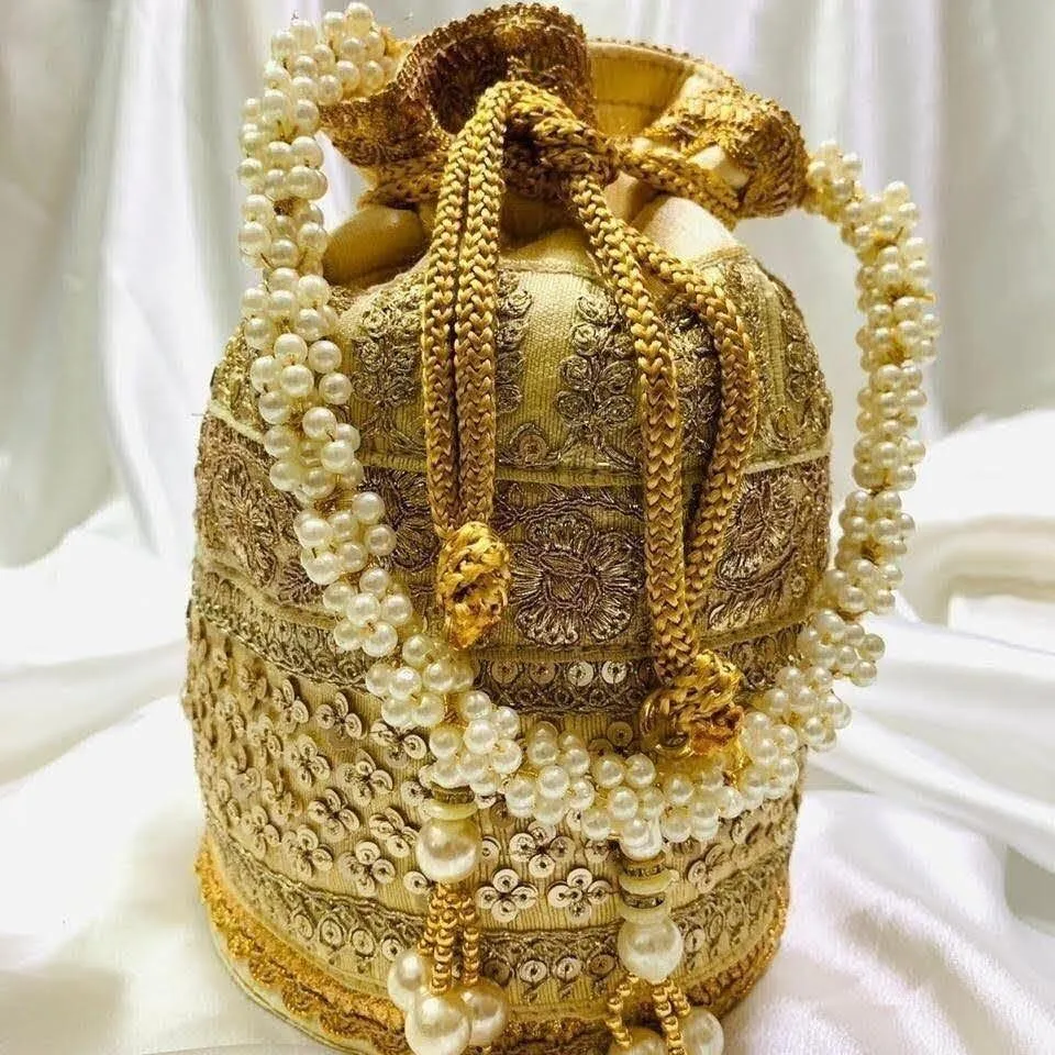 Bolsa de presente de casamento, bolsa artesanal de bordado étnica, bolsa de pulso para moedas, potli, feminina, para presente de casamento, moda indiana, nylon