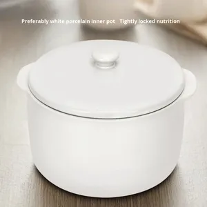 Olla Eléctrica para Guisos de 1-2L, Baño María de Cerámica, Multifuncional para Hacer Sopa, Olla Eléctrica para Nido de Pájaro, 300W - Product Image 3