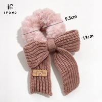 IFOND Vente en gros Chouchous en tricot avec nœud et fourrure, mignons et chauds pour l'automne et l'hiver, attaches pour queue de cheval pour femmes