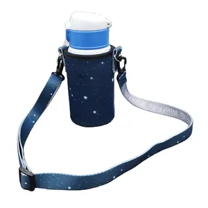 Outdoor Werbeartikel Kinder verstellbare Wasserspender-Schulterband Kühler Neopren-Wasserflaschenhalter Tasche Schnürsenkel