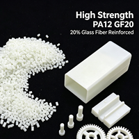Granulés de nylon PA12 GF20 blancs, faible absorption d'humidité, polyamide 12 renforcé à 20 % de fibres de verre pour pièces électriques