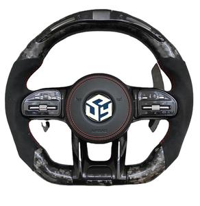 Volant en fibre de carbone pour Mercedes-Benz <span class=keywords><strong>Classe</strong></span> <span class=keywords><strong>C</strong></span>, E, S, G, V, C63, A45, E43, S63, G500, G55, W205, W223, W213, W206, W211, W207, W222, W219, <span class=keywords><strong>AMG</strong></span> GT - Product Image 4