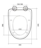 Accessoires de salle de bain en PP de style européen, couvercle de siège de toilette blanc à fermeture lente pour les constructions publiques