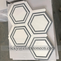 Mosaïque de marbre blanc moderne, pierre de dolomite, revêtement mural pour crédence de cuisine, parquet en laiton pour décoration d'hôtel et de maison