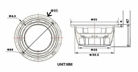 (35-037) Haut-parleur large bande de 3,5 pouces (95 mm) 20W/25W 4/8 Ohm, cône en papier, suspension en caoutchouc, portable, haute sensibilité