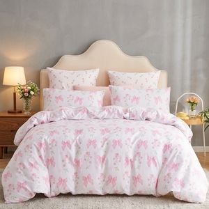 Juego de Ropa de Cama <span class=keywords><strong>Infantil</strong></span> Tospass con Diseño Floral, <span class=keywords><strong>Funda</strong></span> de Edredón con Cierre de Microfibra <span class=keywords><strong>Blanca</strong></span> y Rosa con Certificación Oeko-Tex, 1 <span class=keywords><strong>Funda</strong></span> de Almohada de 80x80cm - Product Image 5