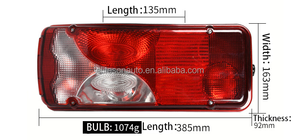 Eliteson Nouveau Feu arrière de remplacement en plastique pour camion, 12V 24V, avec fonctions de signalisation (stop, frein, marche arrière, clignotant) - Product Image 3