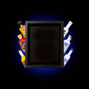 Marco de Exhibición de Madera Negra Brillante con Botella Rompida y Vidrio para Collage Artístico, Directo de Fábrica, para Decoración de Hogar, Bar y Cueva del Hombre - Product Image 2