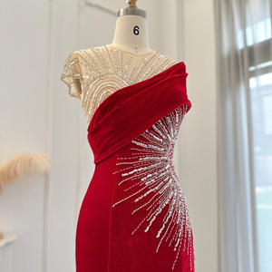 Jancember SZ018 robes de soirée élégantes en velours avec fente en forme de sirène pour filles - Product Image 5