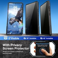 Coque Tongate Magnétique Armor Design pour S25 Ultra en TPU+PC avec Anneau de Charge Sans Fil et Protection d'Écran Anti-Espion