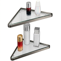 Étagère d'angle triangulaire en acier inoxydable antirouille pour salle de bain et salle de poudre
