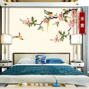 Ke Hong Golden Emperor Embroidered Wallpaper Floral Pattern Textile <b>Wall</b> <b>Covering</b> For Living Room Tv Background <b>Wall</b> - Product Image 3