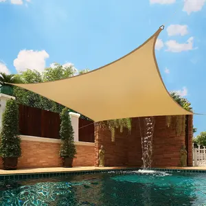 Prix usine 2x5M voile d'ombrage pare-soleil couverture extérieure trilatérale jardin cour auvents imperméable voiture pare-soleil tissu