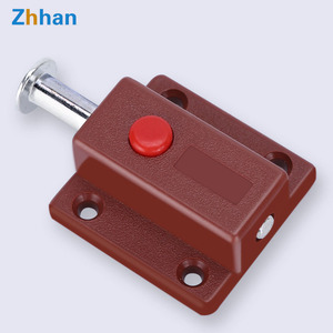 Pestillo de botón automático de plástico y hierro Zhan Han para puertas de gabinete, montaje en superficie para puertas de madera - Product Image 2