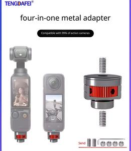 Adaptador de tornillo de cámara universal Tengdafei de 1/<span class=keywords><strong>4</strong></span> pulgadas, soporte de metal con rotación de 360°, conversión <span class=keywords><strong>4</strong></span> en 1 para Insta360 ONE X2/POCKET2 Action - Product Image 1