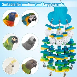<strong>Parrot</strong> <strong>Toys</strong> Large Birds Chew <strong>Toy</strong> Gift Colorful Blocks Bells Macaws African Grey for <strong>Parrots</strong> - Product Image 5