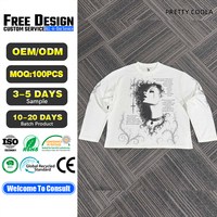 MT1888 T-shirt à manches longues imprimé numérique personnalisé en gros, T-shirt thermique gaufré de haute qualité à manches longues, style streetwear pour hommes