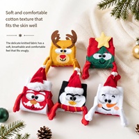 Chaussettes de Noël 3D Red Crew, mignonnes, avec Père Noël, rennes et bonhomme de neige, pour femmes, usage quotidien