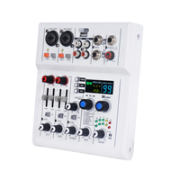Carte son/mixeur audio professionnel OEM Mini 4 canaux, contrôleur DJ USB/console de mixage audio pour diffusion en direct, enregistrement en studio