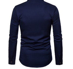 Camisa de <span class=keywords><strong>Hombre</strong></span> con Bordado de <span class=keywords><strong>Flores</strong></span> Doradas, Nueva, Manga Larga, <span class=keywords><strong>Camisas</strong></span> de Vestir para <span class=keywords><strong>Hombre</strong></span>, Corte Entallado Informal, con Botones, Chemise Homme - Product Image 2