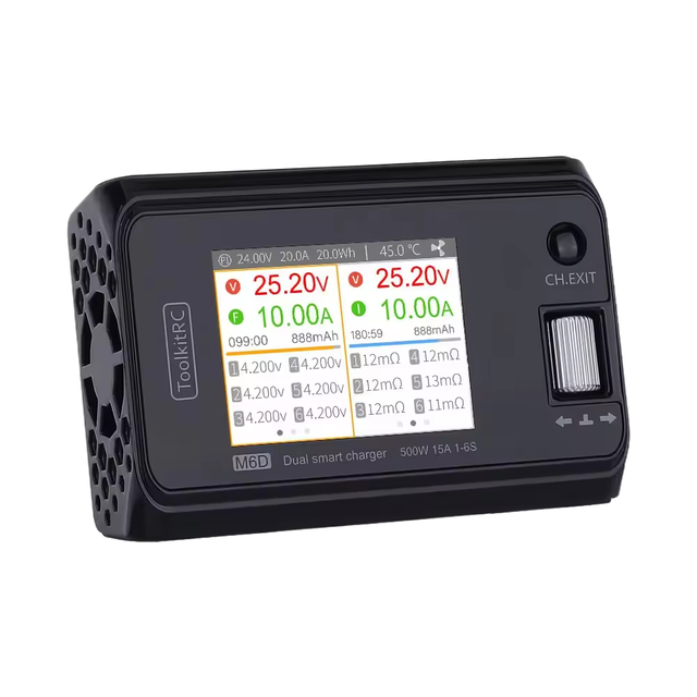 BSSY ToolkitRC M6D V3 500W 15A Dual Channel MINI Smart Charger Discharger for 1-6S LiPo Battery FPV Model Spare Part Replace