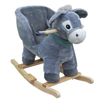 Chaise à bascule en bois pour bébé en forme d'âne en peluche avec son réaliste d'âne, bons cadeaux pour votre bébé