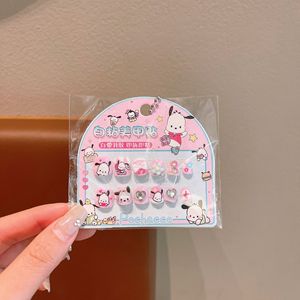 Listo para Enviar: 10 Uñas Postizas Rosas con Diseño de Dibujos Animados para Niñas, con Adhesivos de Gelatina, Uñas Artificiales DIY para Niñas - Product Image 5