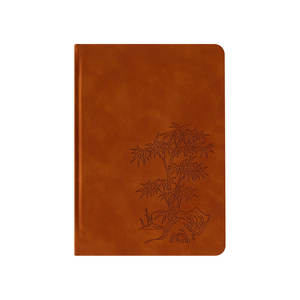 Elegante Diario A5 de Bambú con Grabado, Cuaderno de Papel Grueso con Cubierta de Cuero PU, Borde Dorado y Doble Cinta - Product Image 1