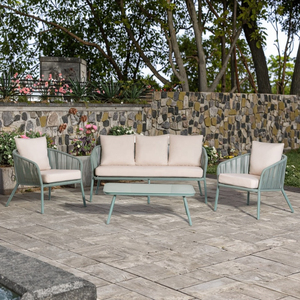 Juego de sillas y mesa de comedor de diseño moderno de lujo Yoho, muebles de exterior para restaurantes, parques, patios, apartamentos, Material metálico - Product Image 4