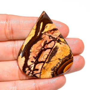 Cabujón de corte de corazón de jaspe con imagen natural australiana 78 Ct. Pulido 49X40X5mm para fabricación de joyas sueltas - Product Image 1