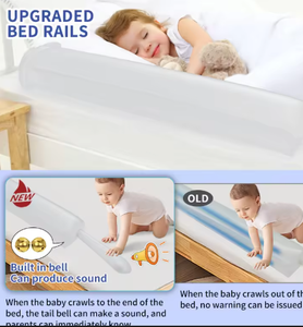 Barrière <span class=keywords><strong>de</strong></span> <span class=keywords><strong>lit</strong></span> gonflable pour bébé, barrière <span class=keywords><strong>de</strong></span> sécurité interactive pour tout-petits, avec clochette et motif <span class=keywords><strong>de</strong></span> chat <span class=keywords><strong>de</strong></span> dessin animé, personnalisable OEM - Product Image 2