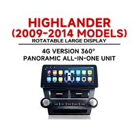Reproductor de Navegación GPS Multimedia Android de 12.3 Pulgadas con Pantalla Dual, Reproductor de DVD y TV Portátil para Automóvil para Toyota Highlander 2009-2014