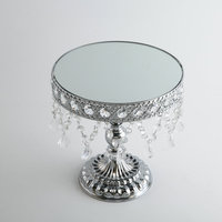 Support à gâteau de luxe moderne en métal doré et argenté avec cristaux, plateau à desserts, support à cupcakes, socle pour mariage, banquet, fête, buffet