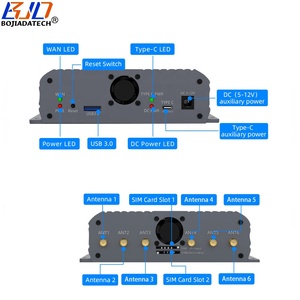 USB 3.0 kết nối NGFF M.2 key B <span class=keywords><strong>Adapter</strong></span> khe cắm thẻ <span class=keywords><strong>Sim</strong></span> Kép + sáu anten nhôm Trường hợp với 2 người hâm mộ cho 5G 4G mô-đun Modem - Product Image 2