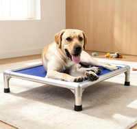 Lit surélevé pour animaux de compagnie en aluminium toutes saisons avec patins antidérapants, tissu imperméable amovible, lit pour chien durable pour usage en extérieur