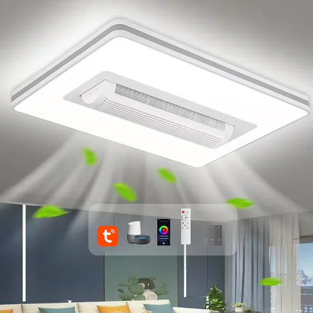 New Smart Home Lights Bladeless Fan LED Ceiling Light Tuya Zigbee Controller Wifi + Dimming and CCT Change