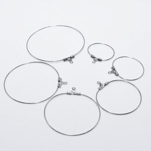 Gioielli fai da te in acciaio inossidabile con anello con bottone a forma di appendiabiti con gancio per orecchini a cerchio - Product Image 3