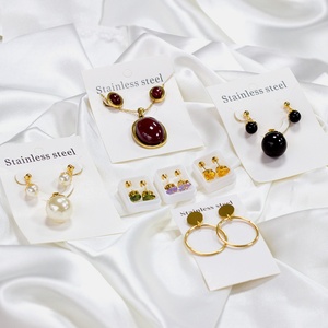 Trendy Stainless Steel Women Jewelry <b>Sets</b> Indian <b>Jewellery</b> Pendant Necklace Earrings <b>Sets</b> - Product Image 3