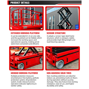 CE gunting angkat ponsel, Platform Semi elektrik 4m 6m 8m 10m 12m 14m dengan Platform yang dapat diperpanjang - Product Image 6