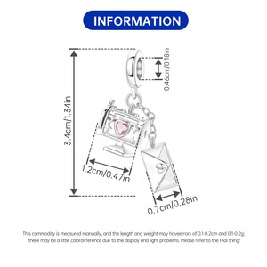 จี้รูปกล่องจดหมายแบบใหม่ - ดีไซน์โดดเด่นมีสไตล์ อุปกรณ์เสริมเครื่องประดับสร้อยข้อมือ DIY สำหรับผู้หญิง - Product Image 3