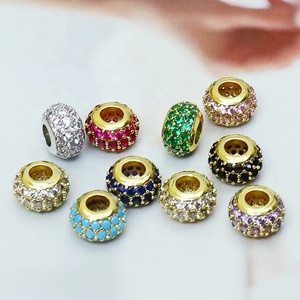 Perles rondes multicolores DIY en forme de roue, perles à grand trou pour la fabrication de bijoux, breloques pour colliers et pendentifs - Product Image 3