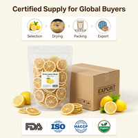 Tranches de citron séchées ISO HACCP 100% citron, ingrédient de fruit déshydraté, emballage personnalisé disponible pour les acheteurs mondiaux, exportation