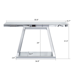 Modern Luxe Full Body Mirror <b>Console</b> <b>Table</b> 55.9 In Trapezoid Base 360 Degree Reflective Entryway Decor - Product Image 3