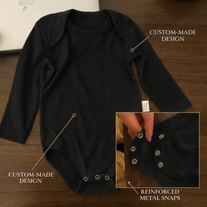 Body de Bebé Unisex Recién Nacido, de Algodón Tejido, Manga Larga, Diseño Estampado, Color Sólido, Logotipo Personalizado Disponible, Mameluco - Product Image 4