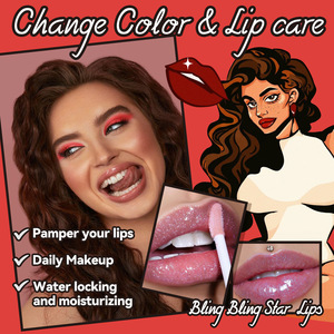 لون تغيير درجة الحرارة ترطيب الشفاه الصقيل اللؤلؤ أحمر الشفاه السائل ترطيب تقديم اللون - Product Image 5