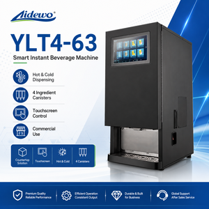 YLT4-63 Commercial <b>Hot</b> <b>Cold</b> Coffee Maker LED Display Smart Touch Control Adjustable Flavor-4 Powder Tanks 10 Cups/Mins YLT4-63 C - Product Image 5