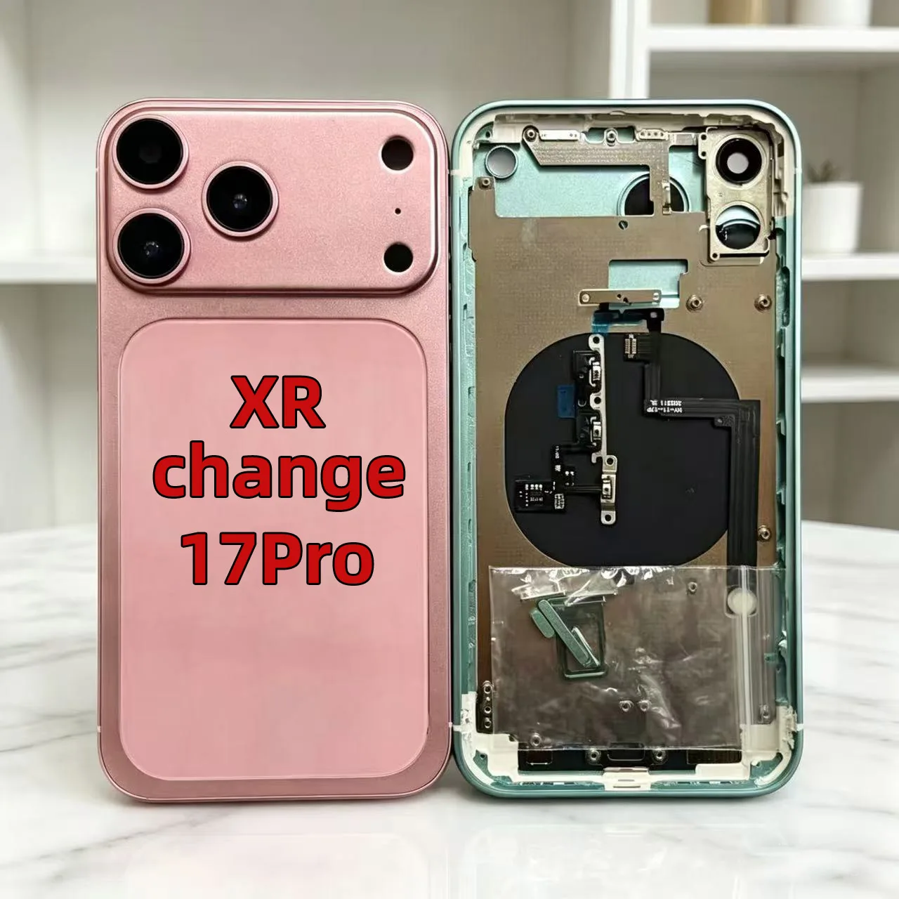 For iPhone XR Convert to for 17pro Back Glass Outward Appearance