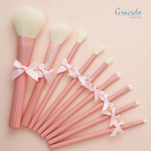 Juego de 9 <span class=keywords><strong>Brochas</strong></span> de Maquillaje Rosadas, Superventas, con Cerdas de Alta Calidad, Agarre Uniforme para Polvos, Suministro de Fábrica para Maquilladores - Product Image 6