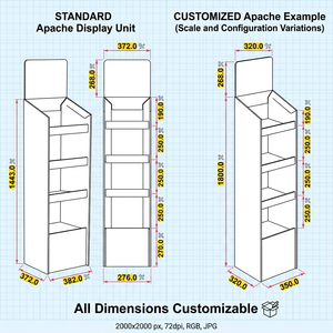 Espositore da Terra in Cartone Personalizzato per Bevande, Espositore per Bottiglie di Energy Drink e Succhi, Scaffale POS per Negozi, ODM OEM - Product Image 4